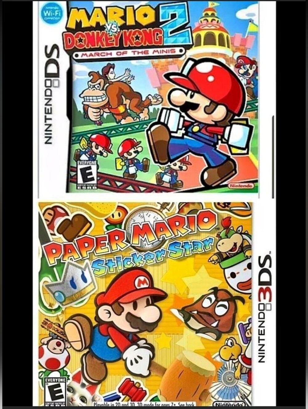 Paper Mario Sticker Star 3DS Mario and Donkey Kong 2 DS Game Set of 2 Mario Game